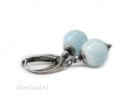Handgemaakte Edelstenen Oorbellen met Aquamarijn