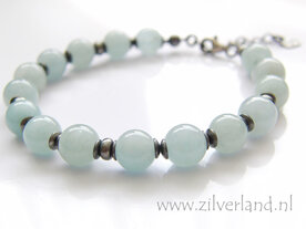 Handgemaakte Zilveren Armband met Aquamarijn