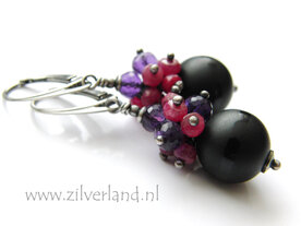 Handgemaakte Zilveren Oorbellen met Onyx