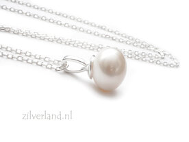 Handgemaakte Zilveren Ketting met Zoetwaterparel
