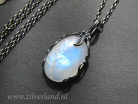 Handgemakte Edelstenen Ketting met Regenboog Maansteen