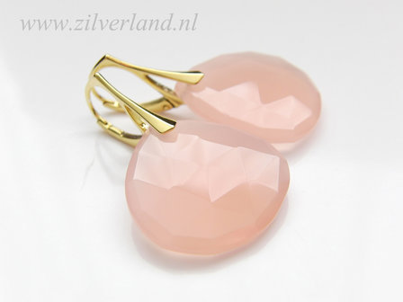 Sterling Zilveren Edelstenen Oorbellen met Chalcedoon Briolettes