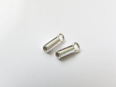 2 Stuks 2mm Sterling Zilveren Eindstuk