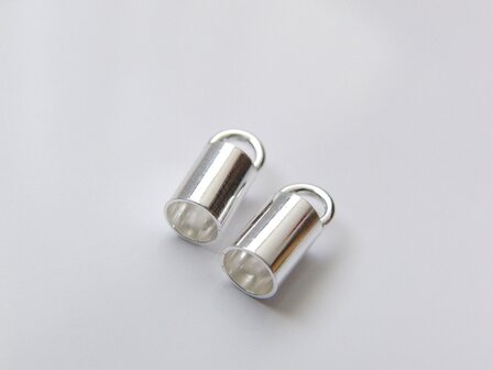 2 Stuks 4mm Sterling Zilveren Eindstuk