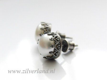 Handgemaakte Zilveren Oorstekers met Zoetwaterparels