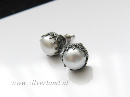 Handgemaakte Zilveren Oorstekers met Zoetwaterparels