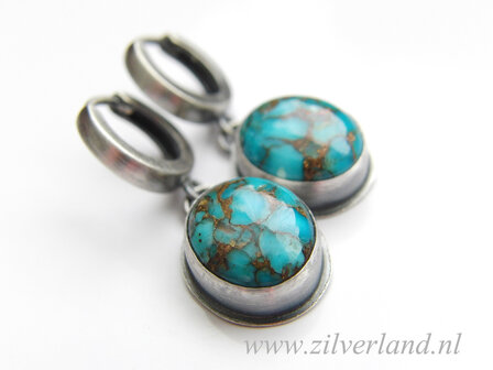 Handgemaakte Zilveren Oorbellen met Turkoois