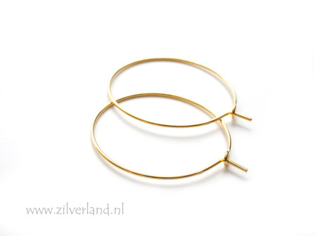 30mm Sterling Zilveren Oorbelhaken- Creolen Verguld