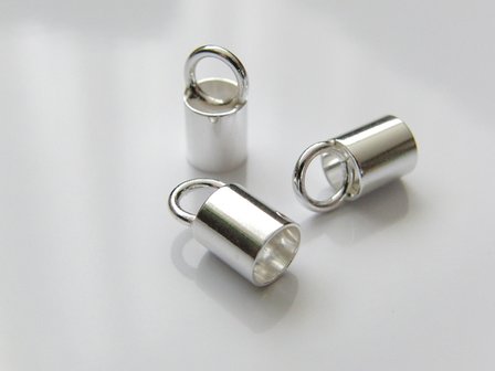 2 Stuks 6,3mm Sterling Zilveren Eindstuk