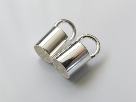 2 Stuks 6,3mm Sterling Zilveren Eindstuk
