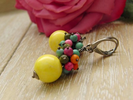 Edelstenen Oorbellen met Howliet &quot;Summertime&quot;