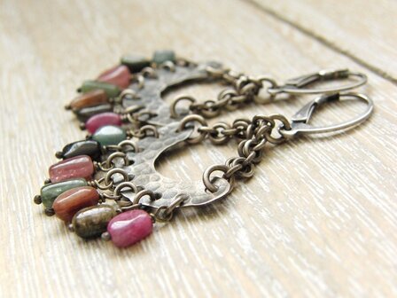 Edelstenen Oorbellen &quot;Toermalijn in Oxide&quot;