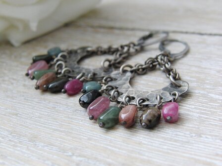 Edelstenen Oorbellen &quot;Toermalijn in Oxide&quot;