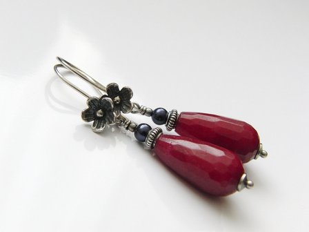 Zilveren Oorbellen met Jade Edelstenen