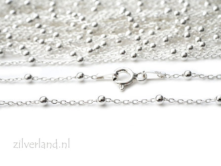 1,0mm Sterling Zilveren Collier Anker met Balletjes- 45cm