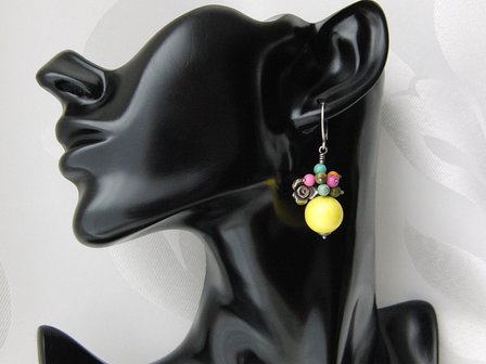 Edelstenen Oorbellen met Howliet &quot;Summertime&quot;