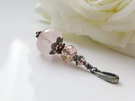 Edelstenen Sieraden Set- Armband, Oorbellen en Hanger &quot;Roses&quot; 