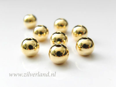 10 Stuks 8mm Sterling Zilveren Kralen- Verguld