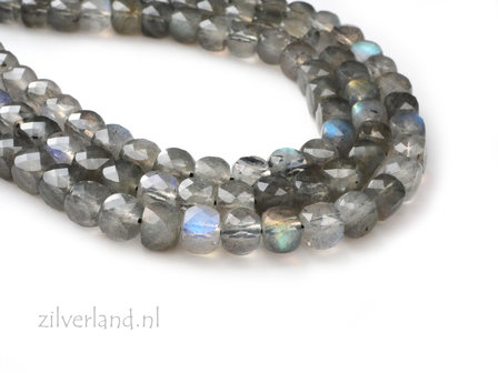 5mm Labradoriet Kubus Edelsteen Kralen- Facet