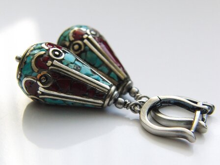 Handgemaakte Oorbellen met Kralen uit Tibet