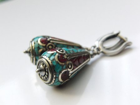 Handgemaakte Oorbellen met Kralen uit Tibet