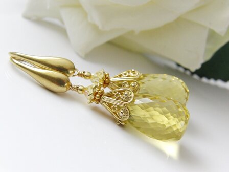 Zilveren Oorbellen met Beryl