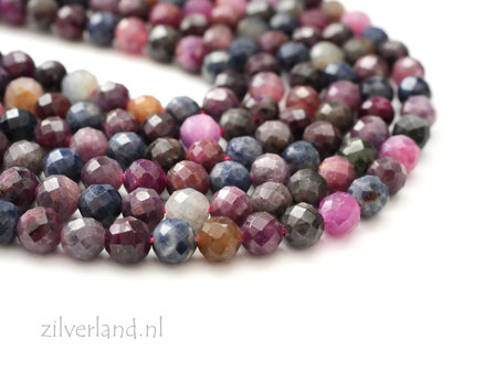 6mm Robijn en Saffier Edelstenen Kralen- Facet