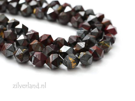 8mm Rode Tijgerijzer Edelsteen Kralen- Star Cut
