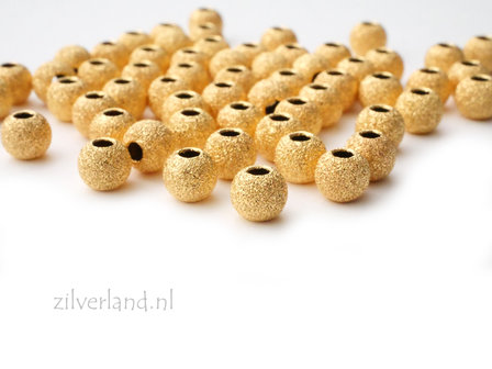 10 Stuks 4mm Sterling Zilveren Kralen- Verguld