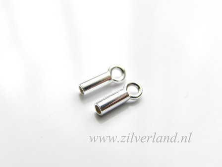 2 Stuks 1,5mm Sterling Zilveren Eindstuk