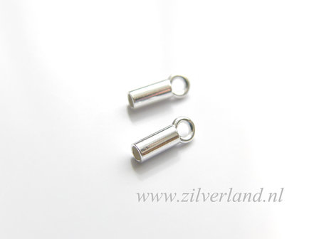 2 Stuks 1,8mm Sterling Zilveren Eindstuk