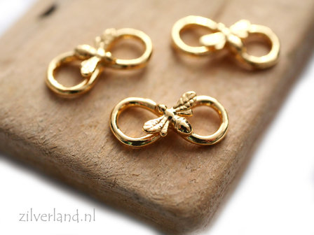 Sterling Zilveren Infinity Connector met Bij- Verguld
