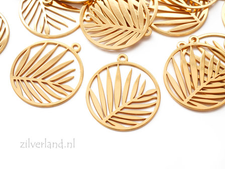 - Sterling Zilveren Hanger- Palmboom Verguld