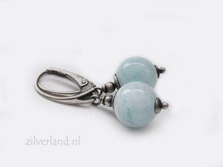 Handgemaakte Edelstenen Oorbellen met Aquamarijn