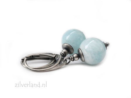 Handgemaakte Edelstenen Oorbellen met Aquamarijn