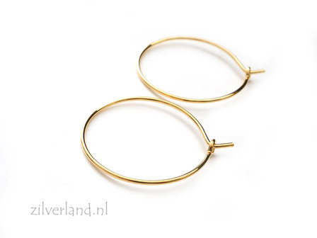 22mm Sterling Zilveren Oorbelhaken- Creolen Verguld
