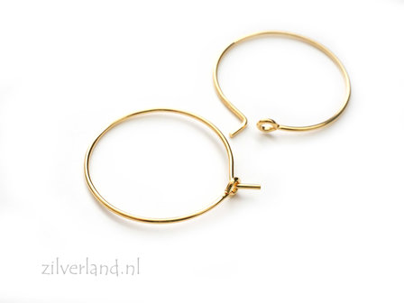 22mm Sterling Zilveren Oorbelhaken- Creolen Verguld