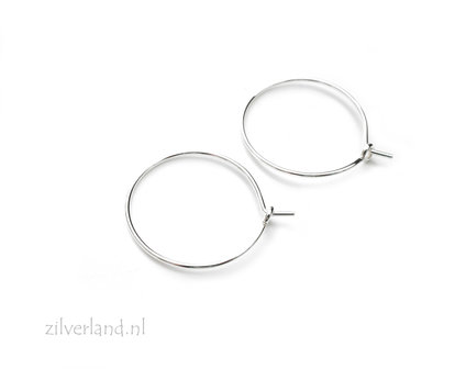 19mm Sterling Zilveren Oorbelhaken- Creolen