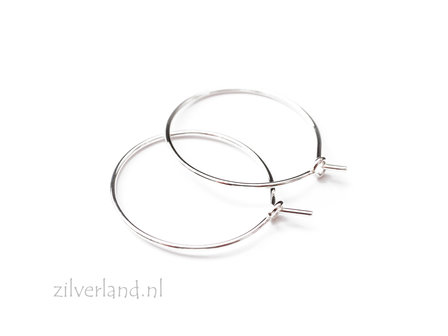 22mm Sterling Zilveren Oorbelhaken- Creolen