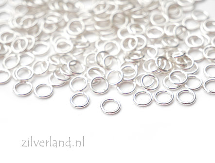10 Stuks 0,80x4,60mm Gesloten Sterling Zilveren Montageringen