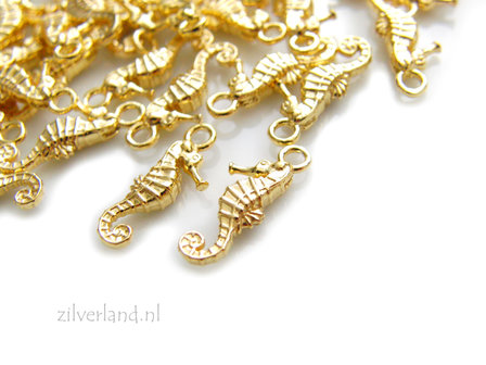 1 Stuk Sterling Zilveren Hanger- Zeepaard Verguld