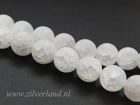 10mm Bergkristal Kralen Mat/Craquele