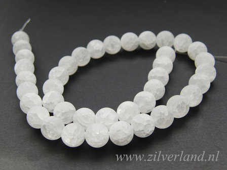 10mm Bergkristal Kralen Mat/Craquele