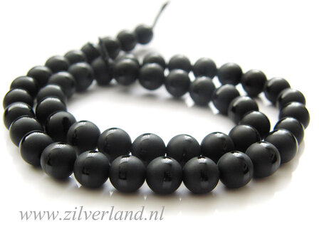 8mm Onyx Edelstenen Kralen- Mat/Glad