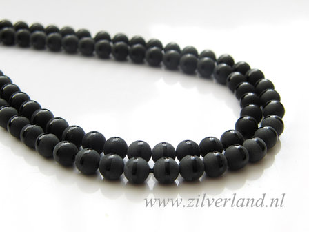 6mm Onyx Edelstenen Kralen- Mat/Glad