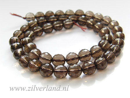 8mm Rookkwarts Kralen- Micro Facet
