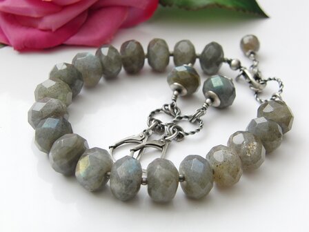 Sterling Zilveren Oorbellen met Labradoriet