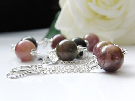 Sterling Zilveren Oorbellen met Toermalijn