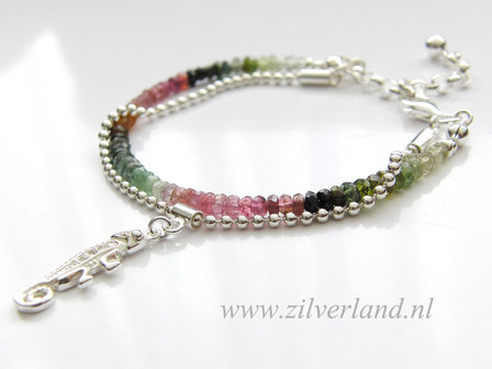 Sterling Zilveren Armband met Toermalijn- Kameleon