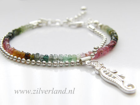 Sterling Zilveren Armband met Toermalijn- Kameleon